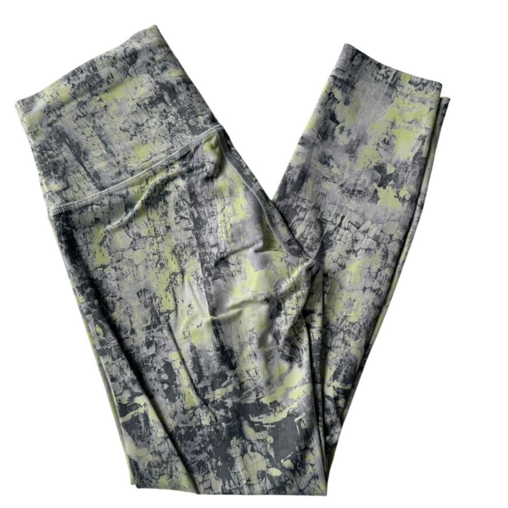 Lululemon Wunder Train High-Rise Tight Size 6 Grey Spruce Green Yellow Run Gym - Picture 2 of 7